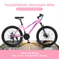 Ecarpat 26 in Mountain Bike Adults Womens Mountain Bicycles with Dual Disc Brakes Shimano 21 - Speed Full Suspension MTB Bicycles for Outdoor Commuting Exercise, Multi Colors