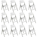 4/8/12 Pack HDPE Plastic Folding Chairs, Waiting Room Chairs with Metal Frame, Portable Banquet Chairs, Vinyl Stackable Party Chairs