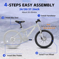 Ecarpat 26 in Mountain Bike, 21 - Speed Bike with Dual Suspension, High - Carbon Steel Frame and Disc Brakes, MTB Commuter Bicycles for Men Women, Black - Blue