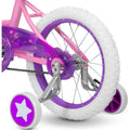 Hykolity 14" Girls Bikes with Basket, Doll Seat, Removable Training Wheel, Adjustable Sanddle