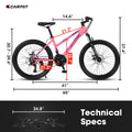 Ecarpat 26 in Mountain Bike Adults Womens Mountain Bicycles with Dual Disc Brakes Shimano 21 - Speed Full Suspension MTB Bicycles for Outdoor Commuting Exercise, Multi Colors