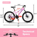 Ecarpat 26 in Mountain Bike Adults Womens Mountain Bicycles with Dual Disc Brakes Shimano 21 - Speed Full Suspension MTB Bicycles for Outdoor Commuting Exercise, Multi Colors