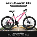 Ecarpat 26 in Mountain Bike Adults Womens Mountain Bicycles with Dual Disc Brakes Shimano 21 - Speed Full Suspension MTB Bicycles for Outdoor Commuting Exercise, Multi Colors