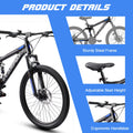 Ecarpat 26 in Mountain Bike, 21 - Speed Bike with Dual Suspension, High - Carbon Steel Frame and Disc Brakes, MTB Commuter Bicycles for Men Women, Black - Blue