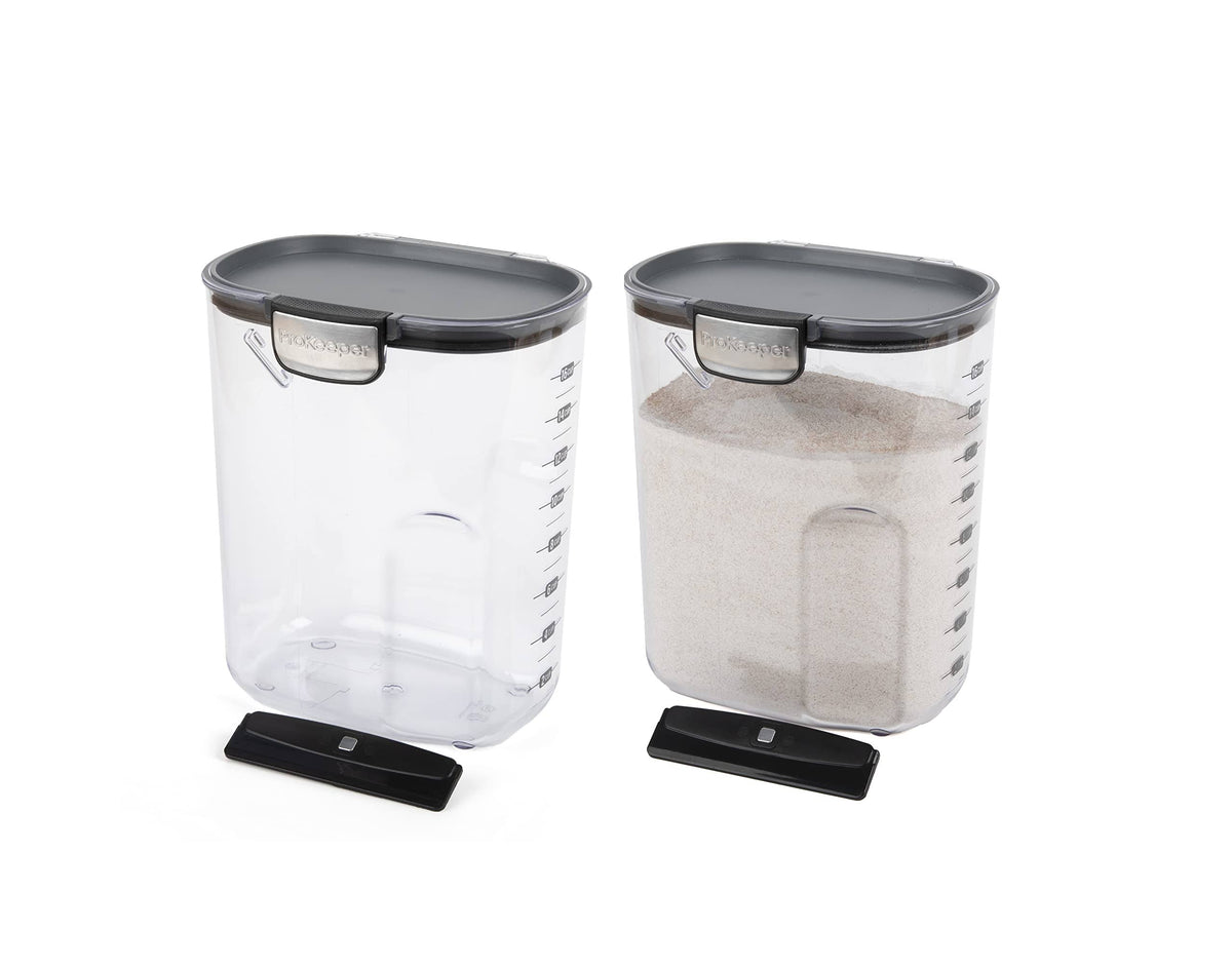 Progressive International ProKeeper+ Clear Plastic Airtight Food Baker's Kitchen Storage Organization Container Canister Set
