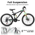 Ecarpat 26 in Mountain Bike, 21 - Speed Bike with Dual Suspension, High - Carbon Steel Frame and Disc Brakes, MTB Commuter Bicycles for Men Women, Black - Blue